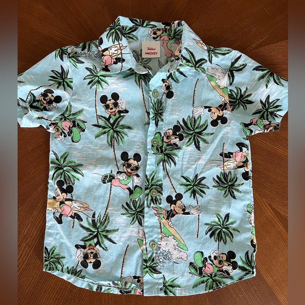 4T Disney Mickey Mouse Hawaiian shirt boys